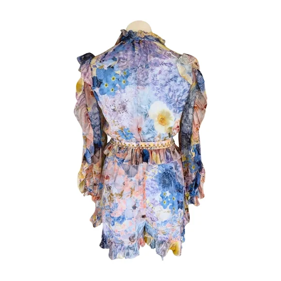 Zimmermann Rhythmic Ruffle Floral Playsuit Romper Size 0/US4 - Picture 11 of 17